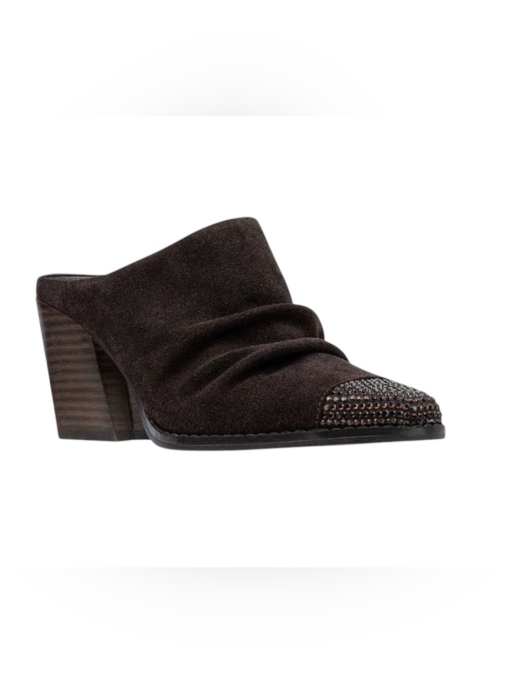 DONALD PLINER Western Suede Mule in Dark Brown